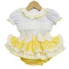 Baby Girl Yellow Frilly Skirt with Smocked Shirt "MYD2224"
