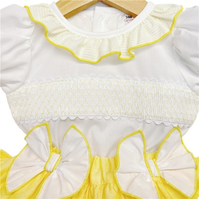 Baby Girl Yellow Frilly Skirt with Smocked Shirt "MYD2224"