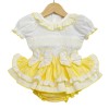 Baby Girl Yellow Frilly Skirt with Smocked Shirt "MYD2224"