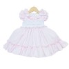 Baby Girl Pink Hand Smocked Puff Ball Dress Knee Length"2251 Pink"