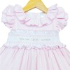 Baby Girl Pink Hand Smocked Puff Ball Dress Knee Length"2251 Pink"
