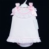 Baby Girl Pink Waffle A Line Dress with Pants Set "MYD308P"
