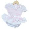 Baby Girl Pink Floral Waffle Frilly Skirt Smocked Shirt "MYD2241P"