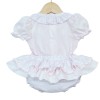 Baby Girl Pink Floral Waffle Frilly Skirt Smocked Shirt "MYD2241P"