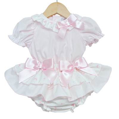 Baby Girl Pink Star Frilly Skirt with Shirt "MYD2236"