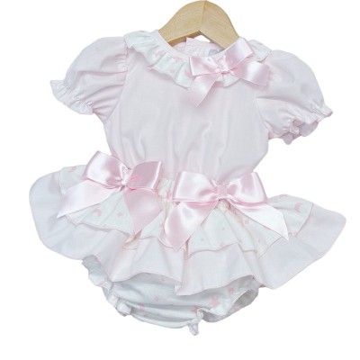 Baby Girl Pink Star Frilly Skirt with Shirt "MYD2236"