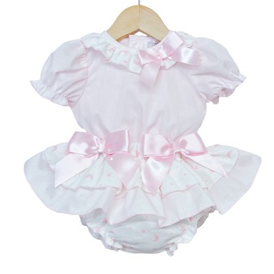 Baby Girl Pink Star Frilly Skirt with Shirt "MYD2236"