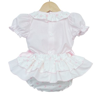 Baby Girl Pink Star Frilly Skirt with Shirt "MYD2236"