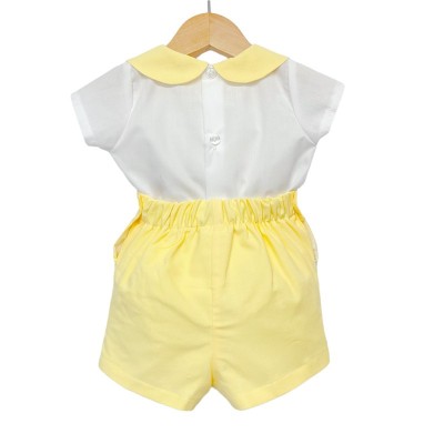 Baby Boy Yellow Smocked Shirt with Shorts "MYD2223Y"