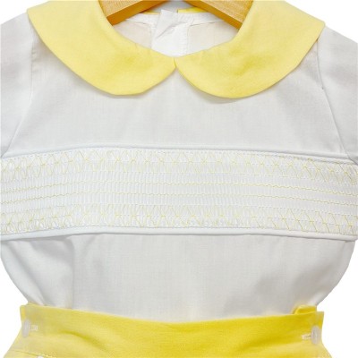 Baby Boy Yellow Smocked Shirt with Shorts "MYD2223Y"