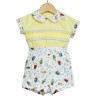 Baby Boy Yellow Animal Print Shorts with Smocked Shirt "MYD2231Y"