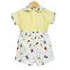 Baby Boy Yellow Animal Print Shorts with Smocked Shirt "MYD2231Y"