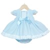 Baby Girl Blue Waffle Puff Ball Dress with Pants "MYD2213B"