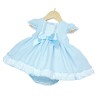 Baby Girl Blue Waffle Puff Ball Dress with Pants "MYD2213B"