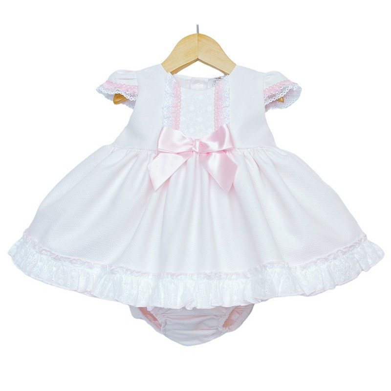 Baby Girl Pink Waffle Puff Ball Dress with Pants "MYD2213P"