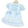 Baby Girl blue Spotty Waffle Pinafore with Shirt "MYD2222B"