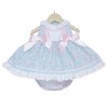 Baby Girl Pink Floral Puff Dress with Pants Satin Bows "MYD2218P"