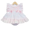 Baby Girl White with Pink Puff Ball Dress with Pants "MYD2247"