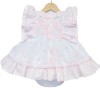 Baby Girl White with Pink Puff Ball Dress with Pants "MYD2247"
