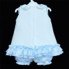 Baby Girl White Waffle Dress with Knickers Blue Flower Details "2155"