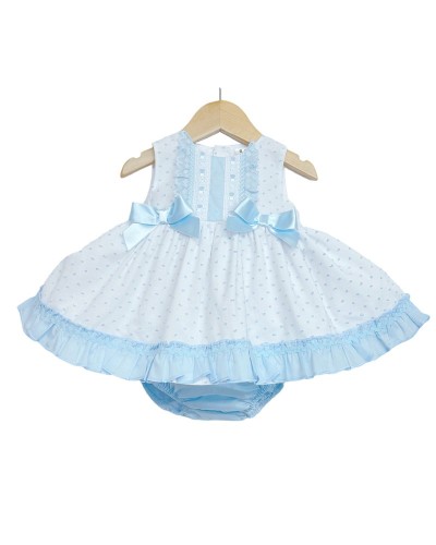 Baby Girl White Blue Puff...