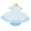Baby Girl White Blue Puff Ball Dress with Pants "MYD2218B"