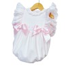 Baby Girl Pink Waffle Frilly Shoulder Romper "MYD106"