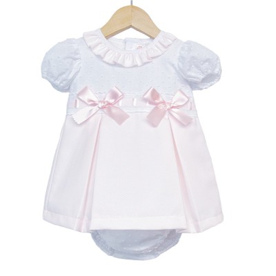 Baby Girl Pink Waffle Princess Dress with Pants "MYD102 P"