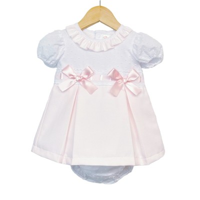 Baby Girl Pink Waffle Princess Dress with Pants "MYD102 P"