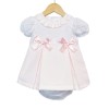 Baby Girl Pink Waffle Princess Dress with Pants "MYD102 P"