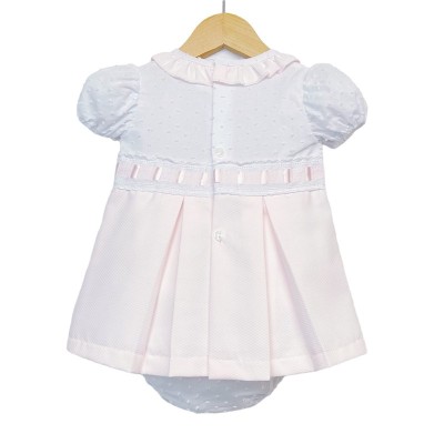 Baby Girl Pink Waffle Princess Dress with Pants "MYD102 P"