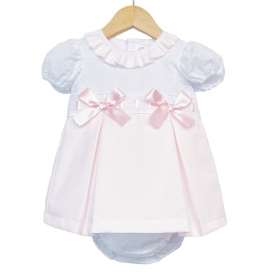 Baby Girl Pink Waffle Princess Dress with Pants "MYD102 P"