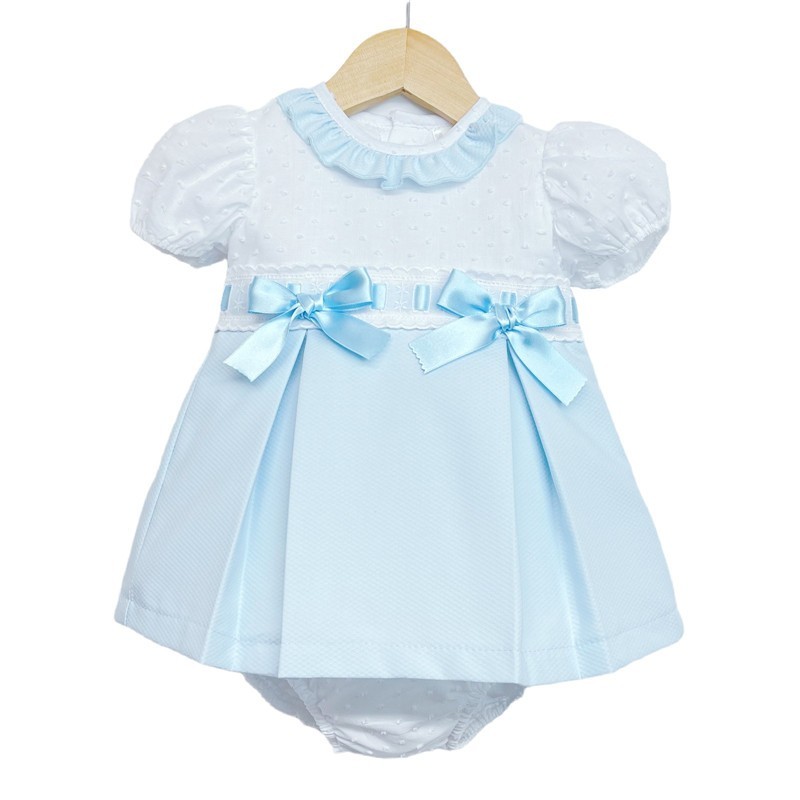 Baby Girl Blue Waffle Princess Dress with Pants "MYD102 B"