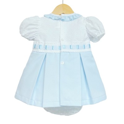 Baby Girl Blue Waffle Princess Dress with Pants "MYD102 B"