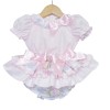 Baby Girl Pink Rose Print Frilly Bottom Skirt with Shirt "MYD2239"