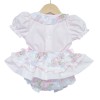 Baby Girl Pink Rose Print Frilly Bottom Skirt with Shirt "MYD2239"