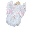 Baby Gir Pink Rose Frilly Shoulder Romper "MYD2238"