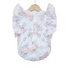 Baby Gir Pink Rose Frilly Shoulder Romper "MYD2238"