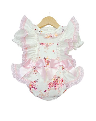 Baby Girl Pink Cream Floral...