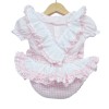 Baby Girl Pink Checked Frilly Shoulder Romper with Shirt "MYD2245"