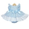 Baby Girl Blue Puff Ball Dress with Pants "MYD2249"