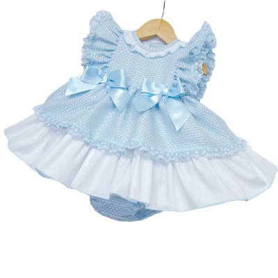 Baby Girl Blue Puff Ball Dress with Pants "MYD2249"