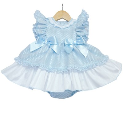 Baby Girl Blue Puff Ball Dress with Pants "MYD2249"