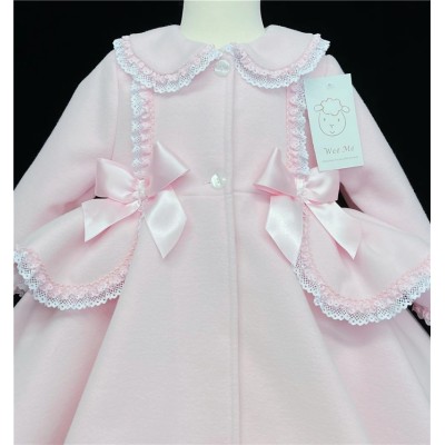 Baby Girl Pink Coat Wool Like Fabric "MYD882 Pink"