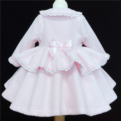 Baby Girl Pink Coat Wool Like Fabric "MYD882 Pink"