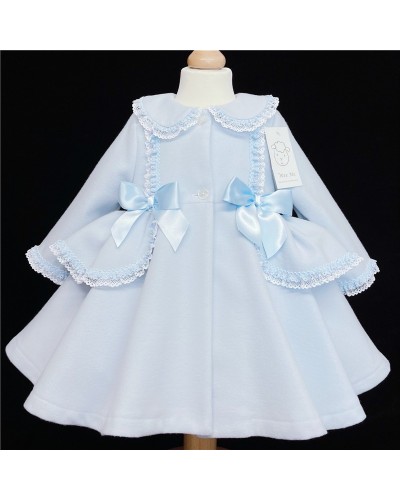 Baby Girls Blue Coat Wool...