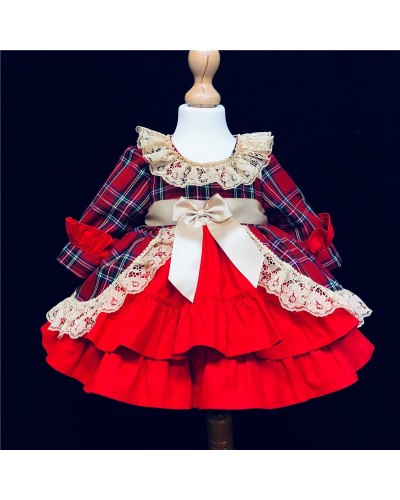 Baby Girls Tartan Puff Ball...