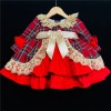 Baby Girls Tartan Puff Ball Dress "1983 Red/Camel"