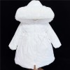 Baby Girls Puff Coat Fur Trim Hood "MYD403 White"
