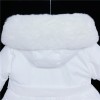 Baby Girls Puff Coat Fur Trim Hood "MYD403 White"